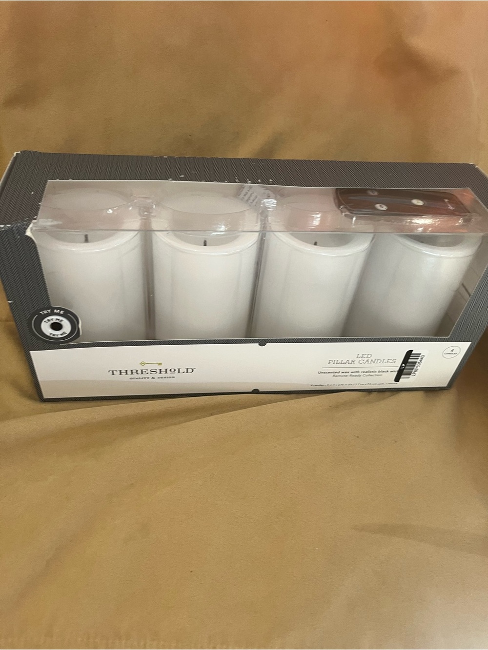 Threshold 4 Pack 5” LED Pillar Candles